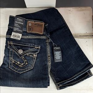 Silver Jeans Dark Indigo Denim with Contrast Stitching